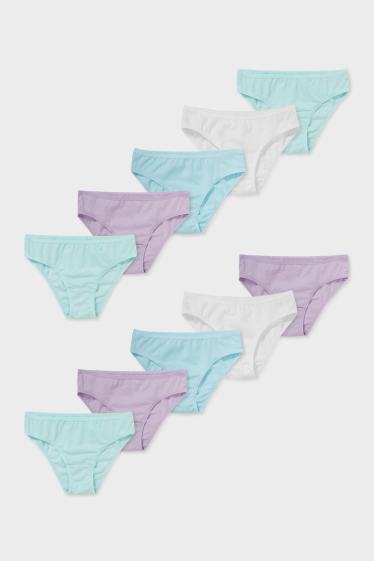 Children Girls - Multipack of 10 - briefs - white / rose