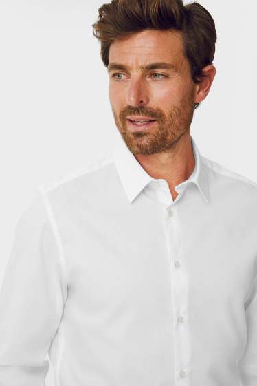 Home - Camisa formal - slim fit - mànigues extrallargues - planxat fàcil - blanc