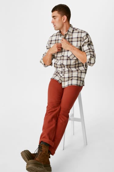 Hommes - Pantalon - regular fit - terracotta