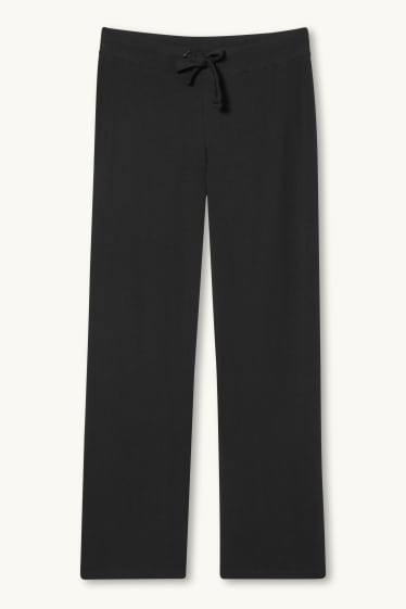 Damen - Jersey-Hose - Straight Fit - schwarz