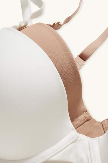 Femei - Multipack 2 buc. - sutien cu armătură - DEMI - vătuit - alb / bej