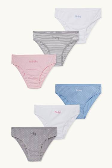 Children Girls - Multipack of 6 - briefs - white / rose