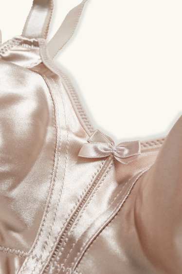 Women - Minimiser bra - shiny - beige