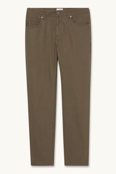 Heren - Broek - Regular Fit - gemengd linnen - kaki