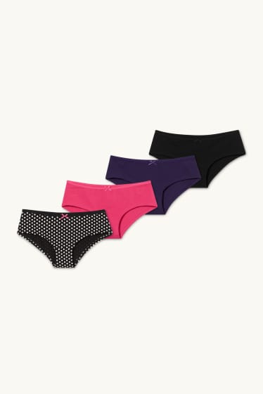 Damen - Multipack 4er - Hipster - schwarz