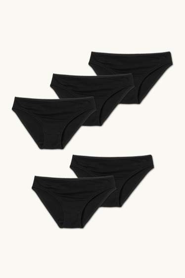 Femmes - Lot de 5 - culotte - noir