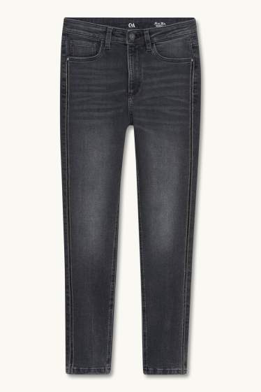 Women - Skinny jeans - high waist - denim-dark gray