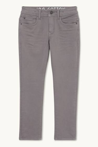Enfants garçons - Pantalon chaud - slim fit - jean gris