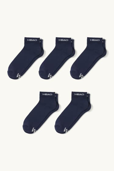 Heren - HEAD - set van 5 paar - sneakersokken - donkerblauw