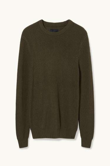 Pánské - Svetr - tmavozelená