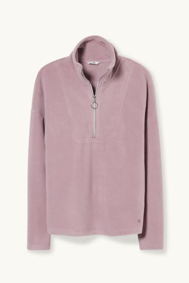 Damen - Basic-Fleece-Pullover - hellviolett