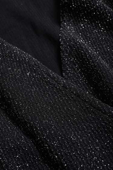 Damen - Jumpsuit - glänzend - schwarz
