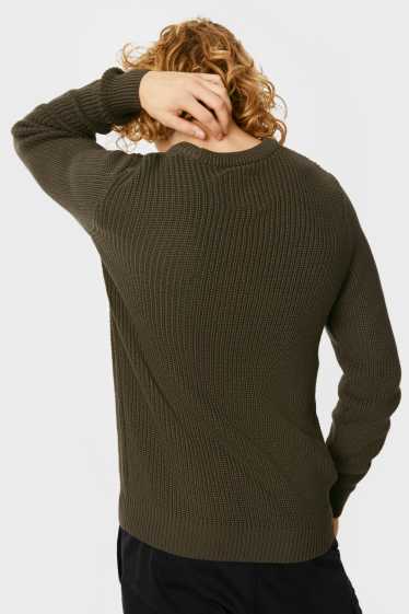 Pánské - Svetr - tmavozelená