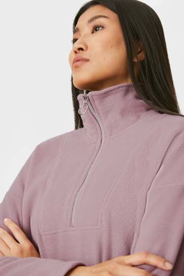 Damen - Basic-Fleece-Pullover - hellviolett