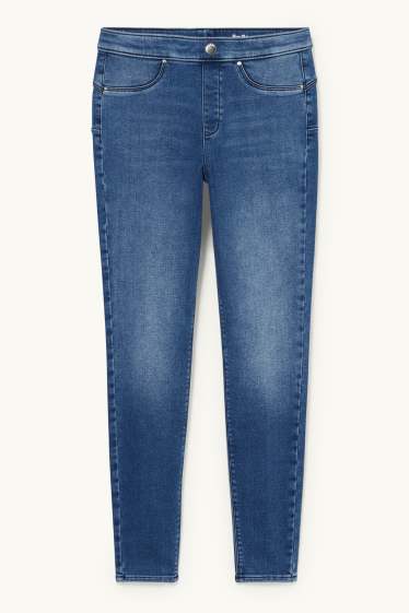 Kobiety - Jegging jeans - jegginsy ocieplane - efekt push-up - dżins-niebieski