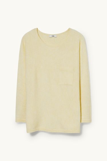 Damen - Pullover - hellgelb