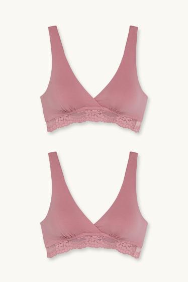 Women - Multipack of 2 - nursing bra - padded - pink