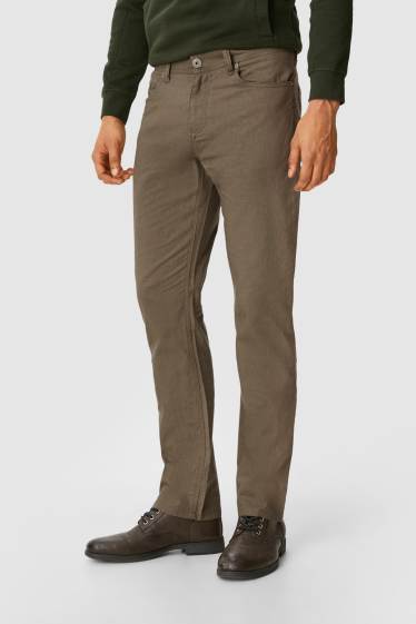 Heren - Broek - Regular Fit - gemengd linnen - kaki