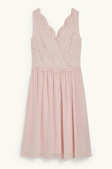 Damen - Fit & Flare Kleid - festlich - rosa