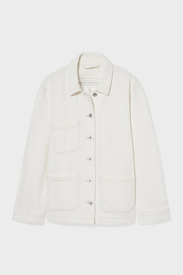 Damen - Jeans-Shacket - weiß