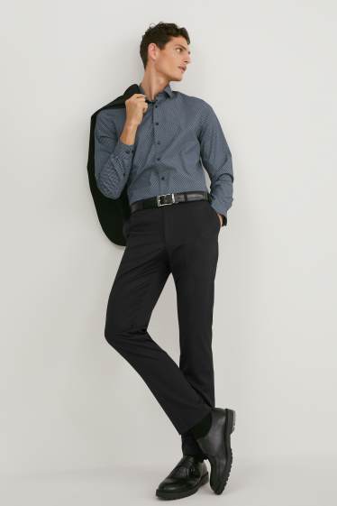 Hommes - Pantalon de costume - coupe droite - LYCRA® - noir