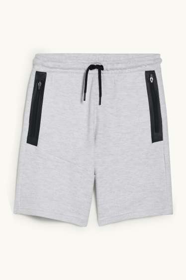 Kinder Jungen - Sweatshorts - weiß-melange