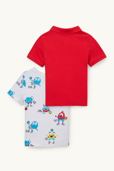 Niños - Set - polo y camiseta de manga corta - 2 piezas - rojo