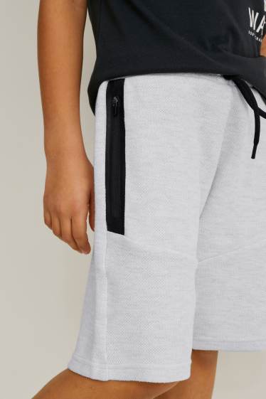 Kinder Jungen - Sweatshorts - weiß-melange