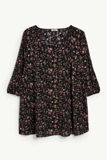 Femmes - Chemisier - motif floral - noir