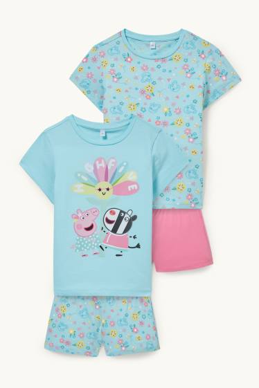 Children Girls - Multipack of 2 - Peppa Pig - short pyjamas - 4 piece - mint green