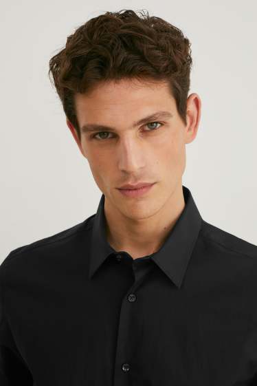Heren - Business-overhemd - slim fit - extra lange mouw - gemakkelijk te strijken - zwart