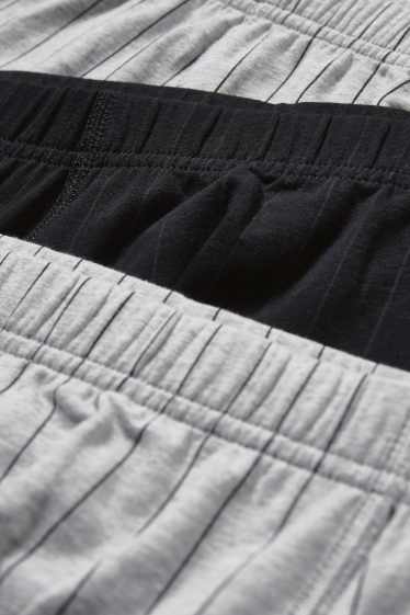 Herren - Multipack 3er - Trunks - gestreift - hellgrau-melange