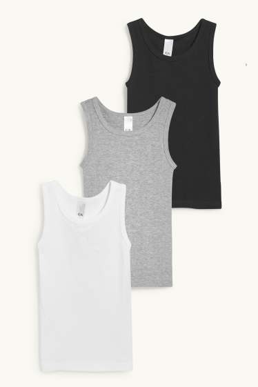 Kinder Buben - Multipack 3er - Singlet - dunkelblau