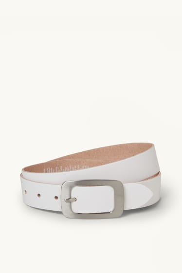 Femmes - Ceinture en cuir - blanc