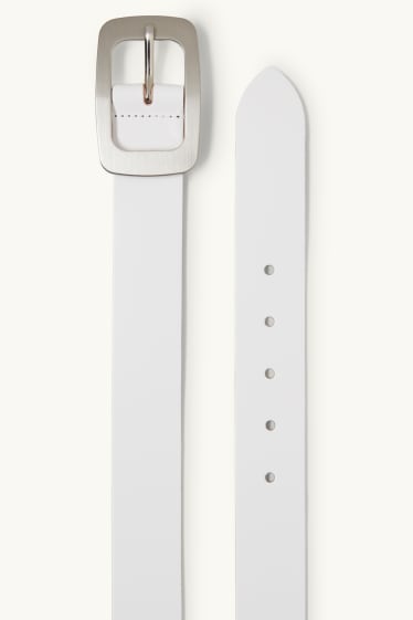 Femmes - Ceinture en cuir - blanc