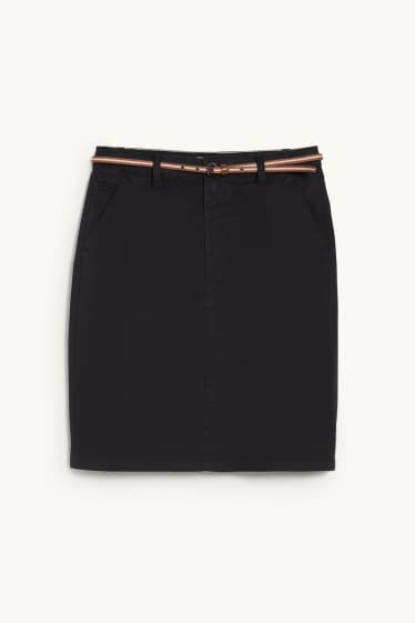 Dames - Rok met riem - zwart