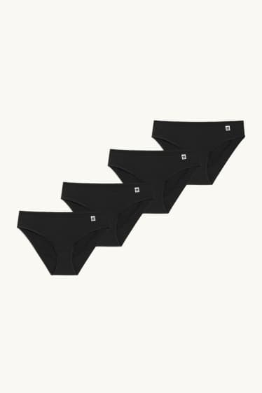 Donna - Confezione da 4 - slip - LYCRA® - nero