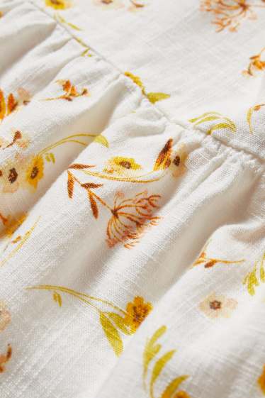 Women - Blouse - floral - white