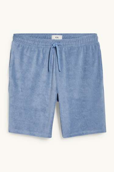 Men - Terry cloth sweat shorts - blue