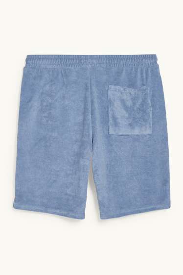 Men - Terry cloth sweat shorts - blue