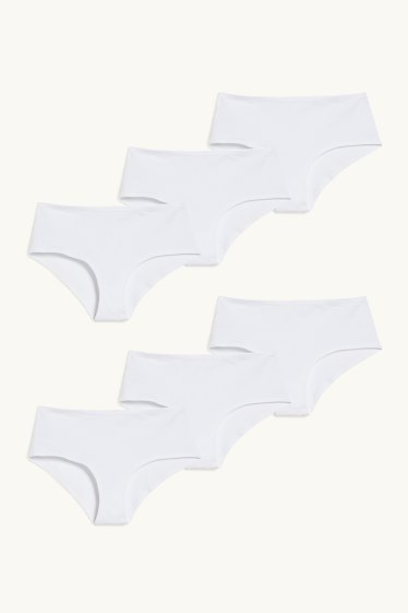 Damen - Multipack 6er - Hipster - LYCRA® - weiß