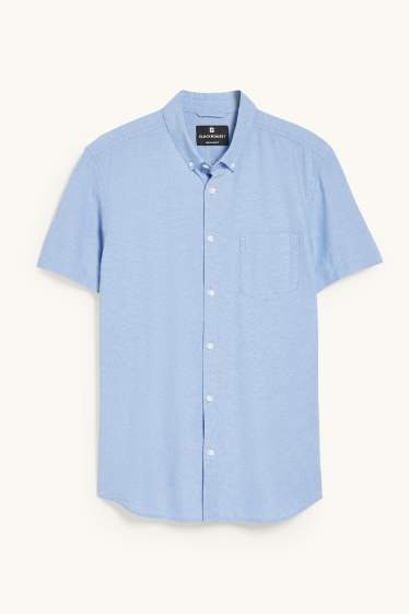 Heren - CLOCKHOUSE - overhemd - regular fit - button down - lichtblauw