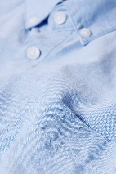 Heren - CLOCKHOUSE - overhemd - regular fit - button down - lichtblauw