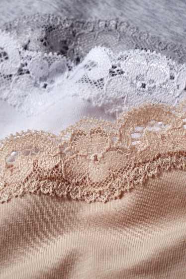 Dames - Set van 3 - hipster - wit