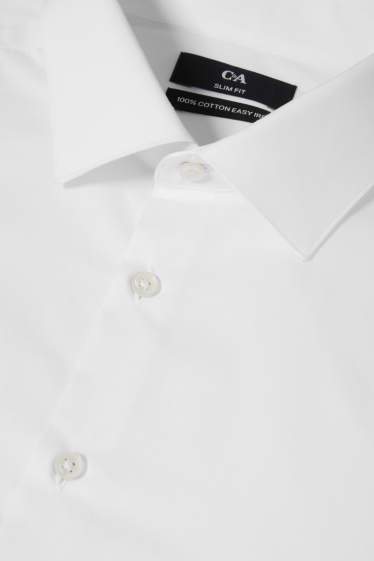 Bărbați - Cămașă office - slim fit - guler italian - alb