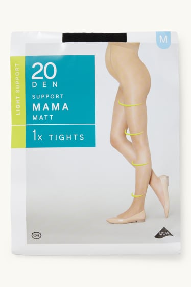 Damen - Umstands-Feinstrumpfhose - LYCRA® - 20 DEN - schwarz