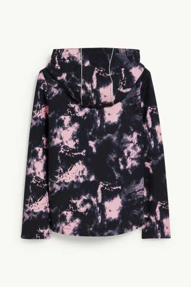 Enfants filles - Veste softshell à capuche - noir / rose