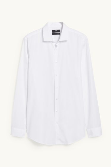 Herren - Businesshemd - Slim Fit - Cutaway - bügelleicht - weiß