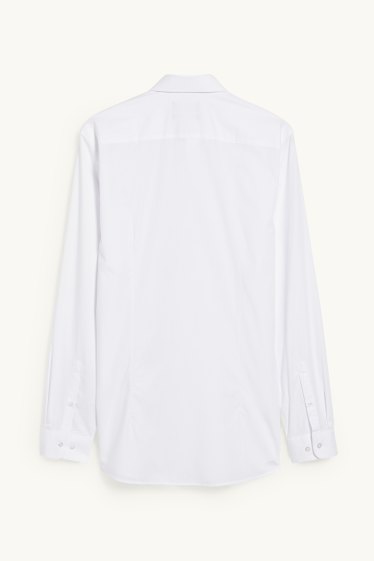 Herren - Businesshemd - Slim Fit - Cutaway - bügelleicht - weiß