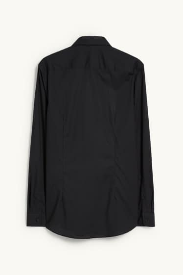 Heren - Business-overhemd - slim fit - kent - gemakkelijk te strijken - zwart